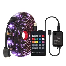 USB светодиодные ленты с РФ дистанционное управление музыкой RGB клейкие Гибкая свет 0,5 м 1 2 ТВ Desktop Экран задний план освещение