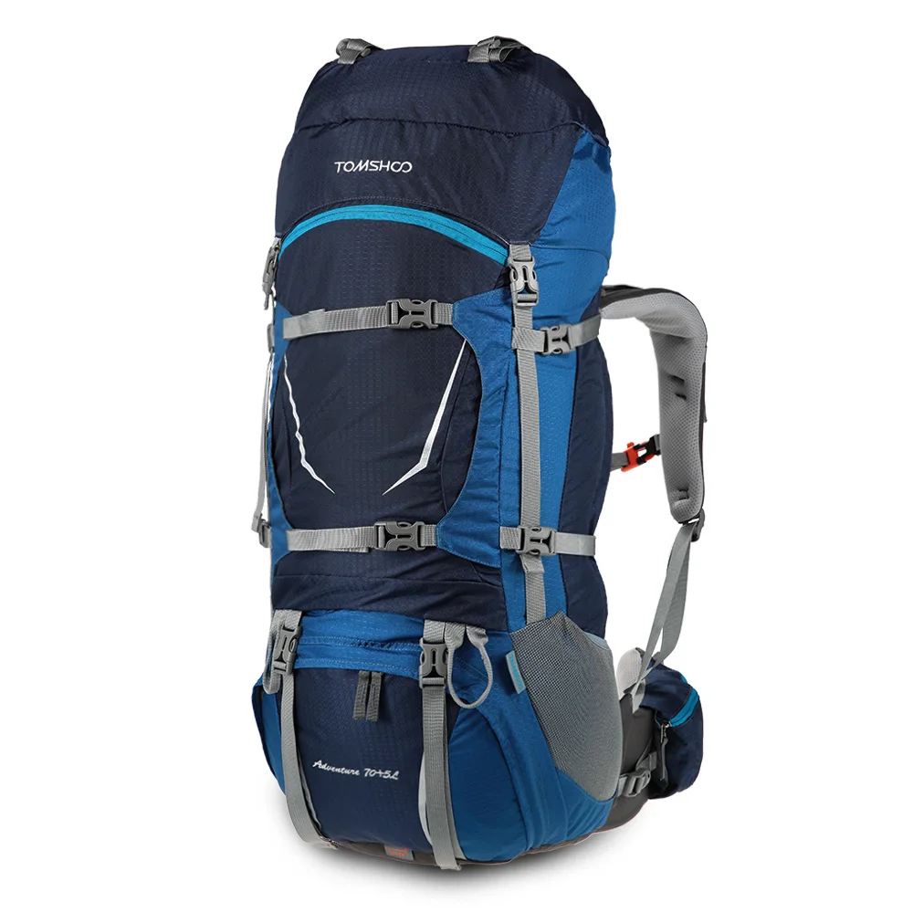 

TOMSHOO Backpack 70+5L Outdoor Sport Water-resistant Internal Frame Backpack Trekking Bag Rain Cover for Climbing Hiking Travel