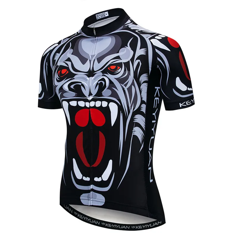 

Keyiyuan Bike Team Cycling Jersey Skull MTB Jersey Tops Summer Men Short Sleeve Bicycle Jersey Shirt Quick Dry Cycling Clothing