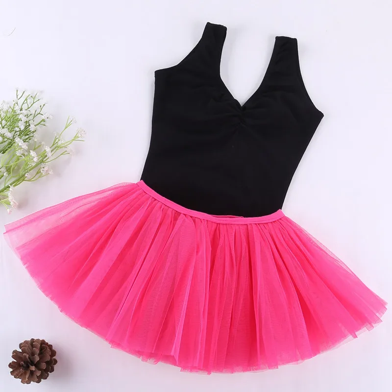

chiffon ballet tutu skirts wrap Dress Dance Costume Kids Dresses For Girls Dance gymnastics leotard sleeveless Dancewear cotton