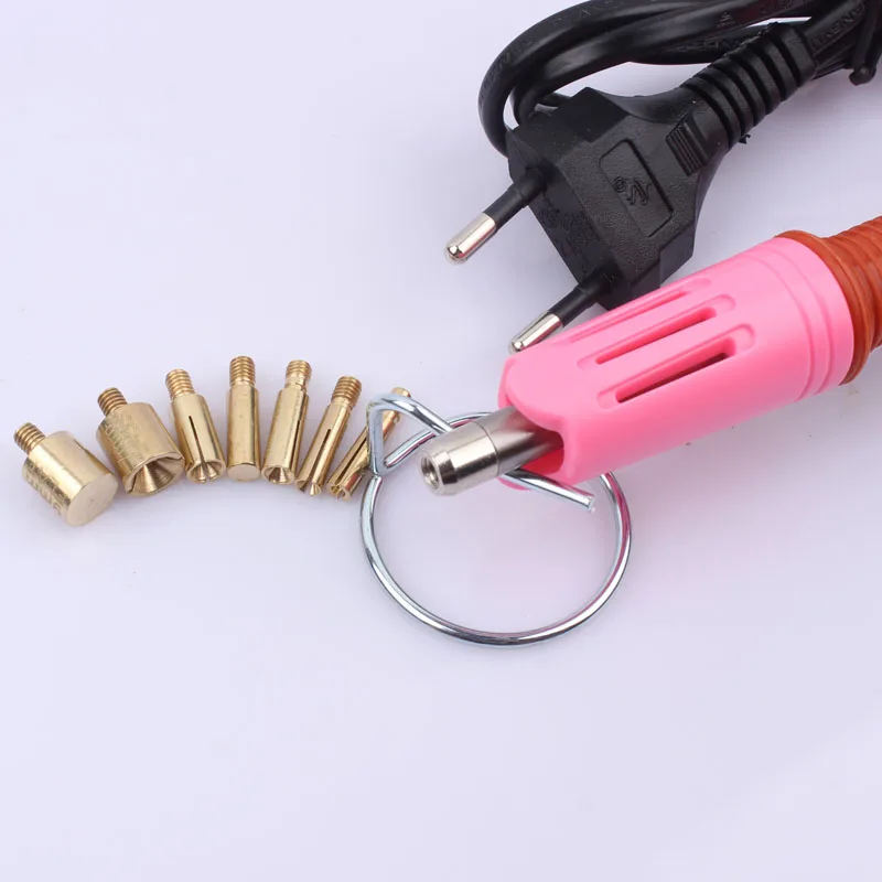 New EU plug purple/Pink  5 Seconds Fast Heated! Iron-on Hot Fix Rhinestone Applicator Wand Heat-fix Tool Free Shipping