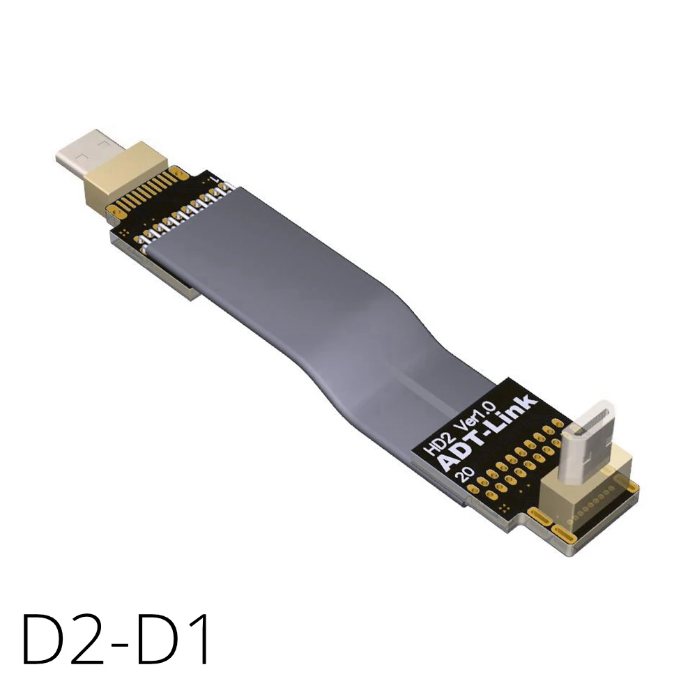 Micro HDMI кабель, micro HDMI конвертер Кабель Угол 5/10/15/20/30/50/80/100cmV2. 0 4Kx2K @ 60 Гц для ПК AV HDTV ЖК-дисплей FPV 3D D2D1