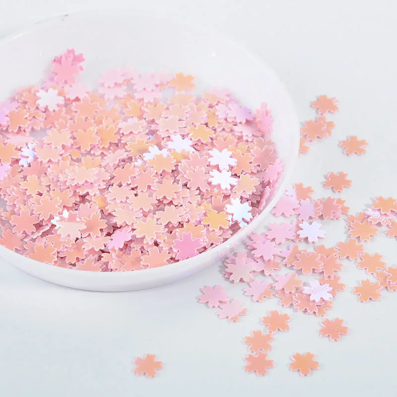 10g розовый Сакура Блеск Конфетти из блесток DIY Craft вещи 5 мм голубые Cherry Blossom УФ-украшение из эпоксидной смолы Jewelry заполнения пайетками - Цвет: AB Pink