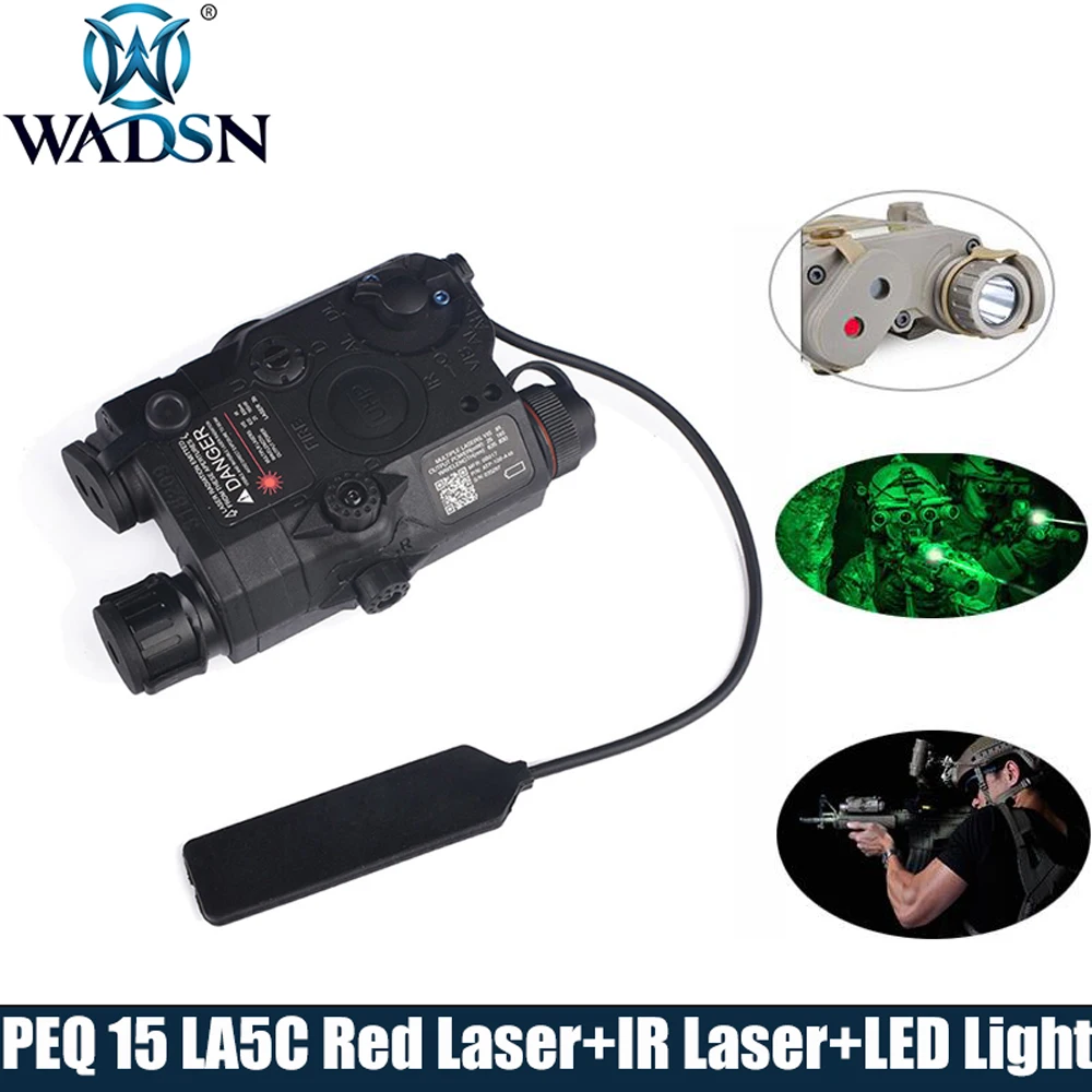 

EMS/DHL Airsoft LA-5 Red Lazer IR Laser LED Flashlight UHP Appearance ir laser PEQ 15 LA5C red lazer Tactical Weapon Light EX396