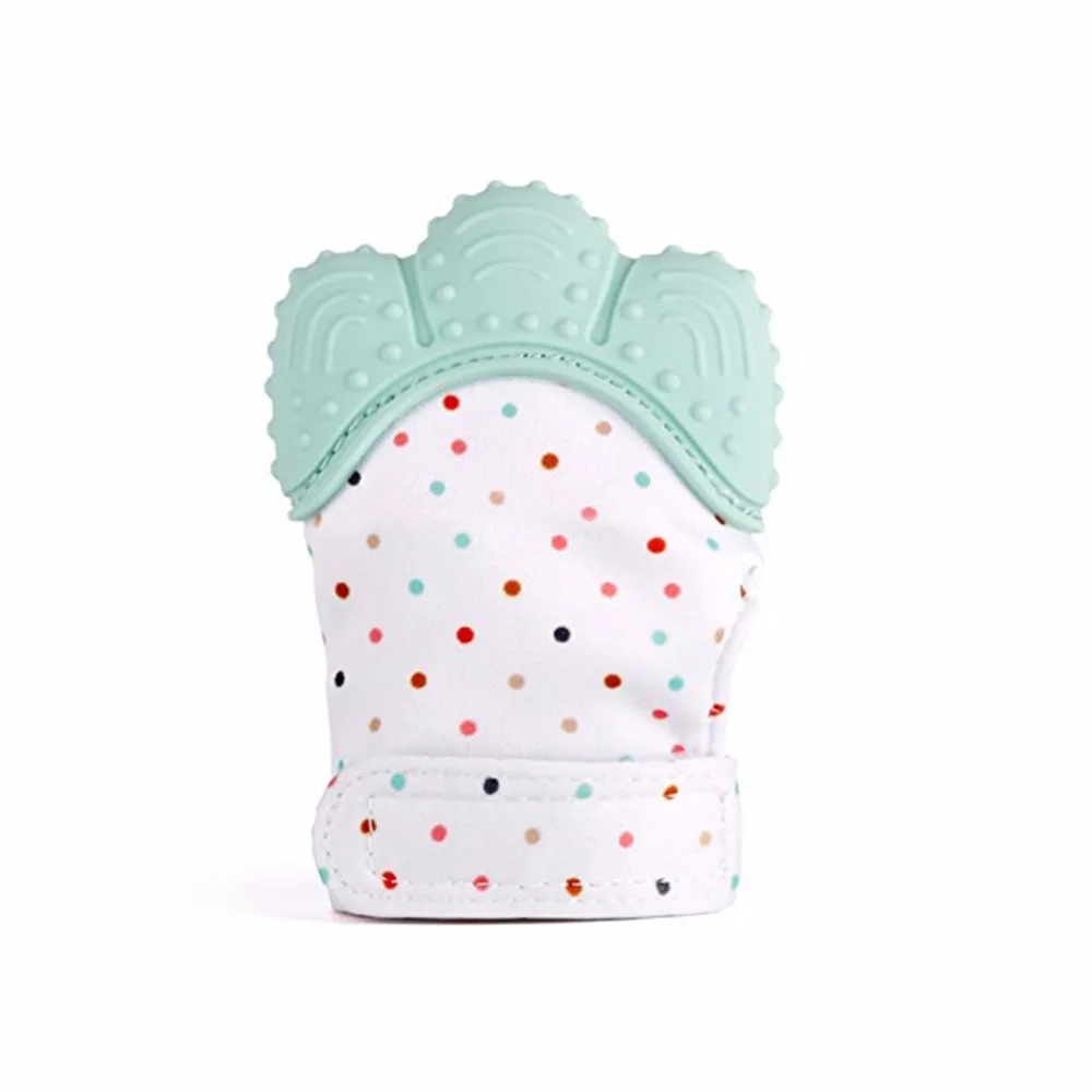 

Newborn Baby Gloves Silicone Baby Mitt Teething Mitten Teething Glove Candy Wrapper Sound Teether Hot Sale