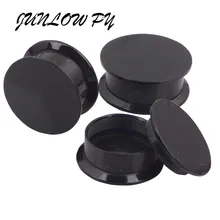 1 пара/лот, акриловые внутренние тоннели для ушей, двойной расклешенный винт, подходят для ушных носилок, пробки, измерительные приборы, пирсинг, ювелирные изделия черного цвета