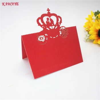 

100Pcs Laser Cut Party Invitation Decorations Table Cards Cinderella Pumpkin Car Seat Place Name Card Wedding Supplies 7ZZ16