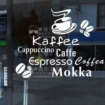 

Background wall stickers creative cafe restaurant tea sweet shop shop decoration glass window wall stickers