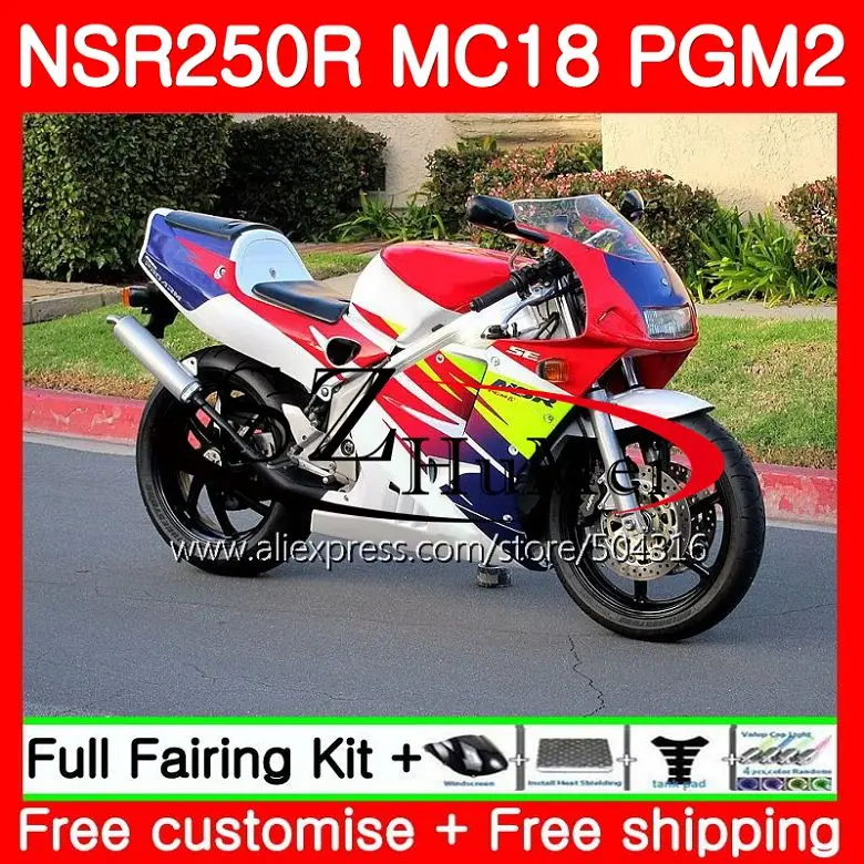 MC18 для HONDA PGM2 NSR250 СМП 250 R NSR250R 88 89 124SH. 18 MC16 СМП 250R NS250 RR красный белый NSR250RR 1988 1989 88 89 обтекатель