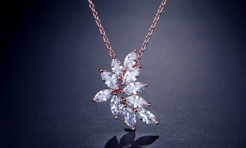 ZAKOL изысканный высокое качество циркония цветок Сладкий ожерелье кулон для невесты ювелирные изделия для женщин ужин подарок на день рождения FSNP2132