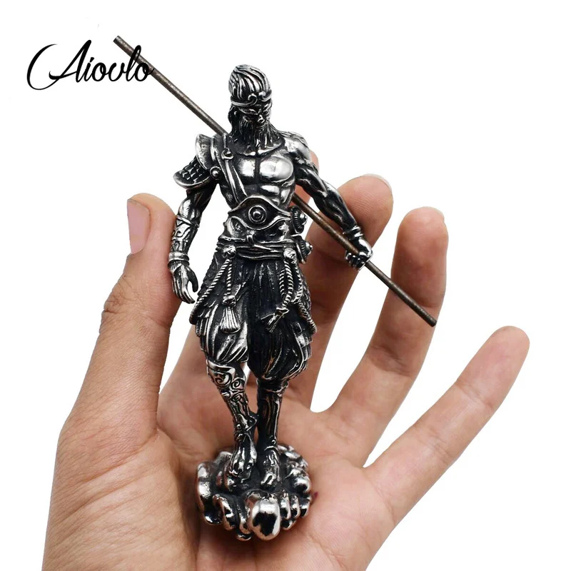 

Aiovlo 316 Men Titanium Steel Cool Stainless Steel Monkey King Car Ornaments Floating Charms DIY Pendants Jewelry Making