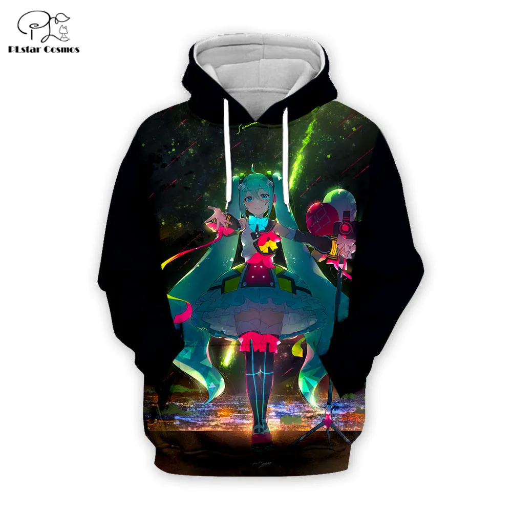 

PLstar Cosmos Mens/Womens 3D Sweatshirts Printed Hatsune Miku Hooded Hoodies Unisex Tops Plus size XS-7XL