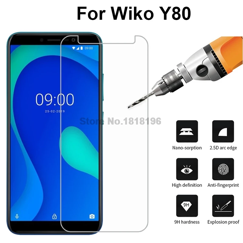 

1Pc 2Pcs Glass Cover For Wiko y80 Tempered Glass 9H Premium Mobile Phone Screen Protector For Wiko Y80 Y 80 Case Glass Protector