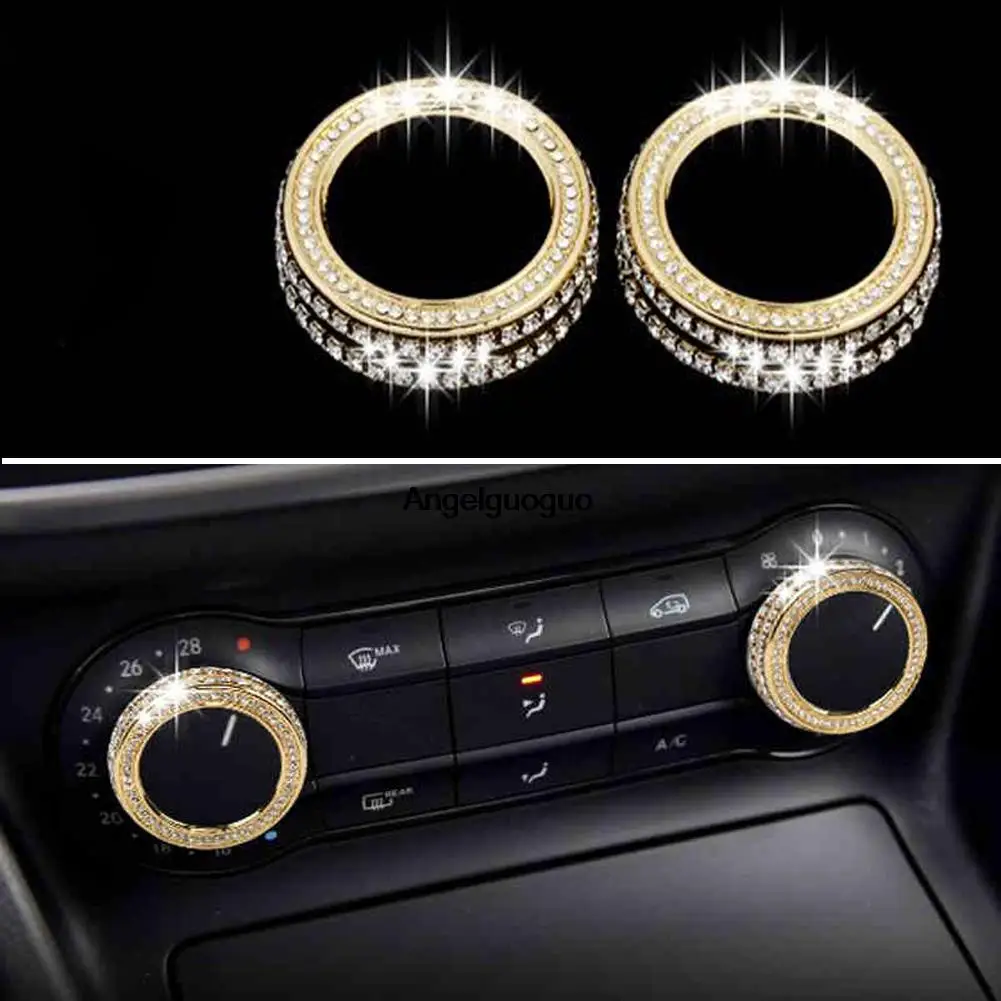 5 colors Car Air Conditioning Knob Ring Cover Switch Decoration For Mercedes Benz GLA CLA A B Class W176 W246 C117 X156 Upgrade