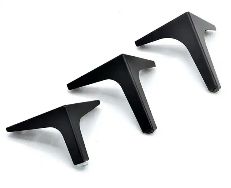 Patas para Mueble de Metal,para Mesa de T/é-TV Gabinete,Tri/ángulo Patas de Cama,Hierro,Oro//Negro,Accesorios del Hardware,4 Pack