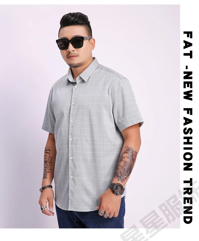 8XL 6XL 5X Фирменная Новинка Хлопок Лен Лето Slim Fit рубашки домашние муж. короткий рукав рубашка в полоску социальных для мужчин платье рубашк