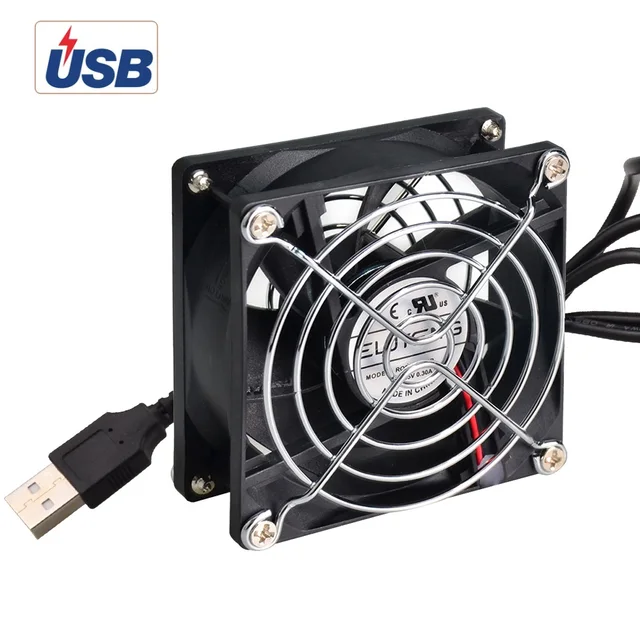 ELUTENG USB Koelventilator 80mm 5 V Krachtige Mini Koeler Stille 7