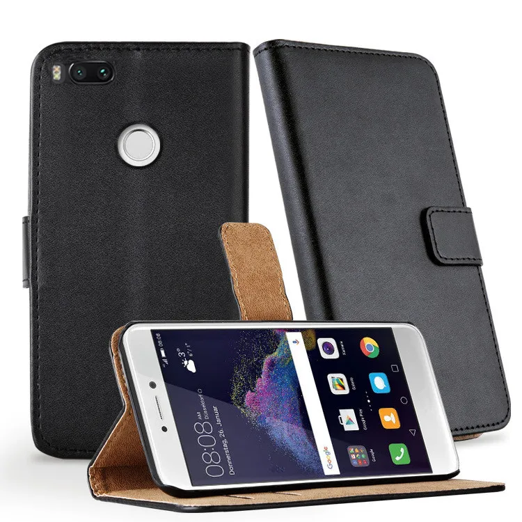 for Xiaomi A1 Case Flip Luxury Split Leather Phone bag Sleeve Cards With Stand Cover black Cases Xiao Mi 1A XaomiA1 Xiaomi-A1 | Мобильные