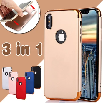 

50pcs Hybrid 3 in 1 Hard Plastic Shockproof Case For iPhone 11 Pro Max XS XR X 8 7 6 6S Plus SE 5 5S Armor Matte Protect Cover