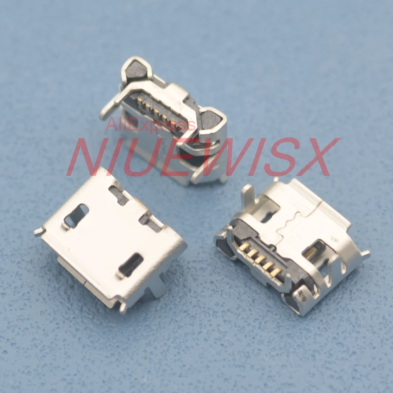 50 шт. micro USB 5pin jack бык рога четыре ноги пластины гнездо USB разъем бык рога Короткая игла mini usb