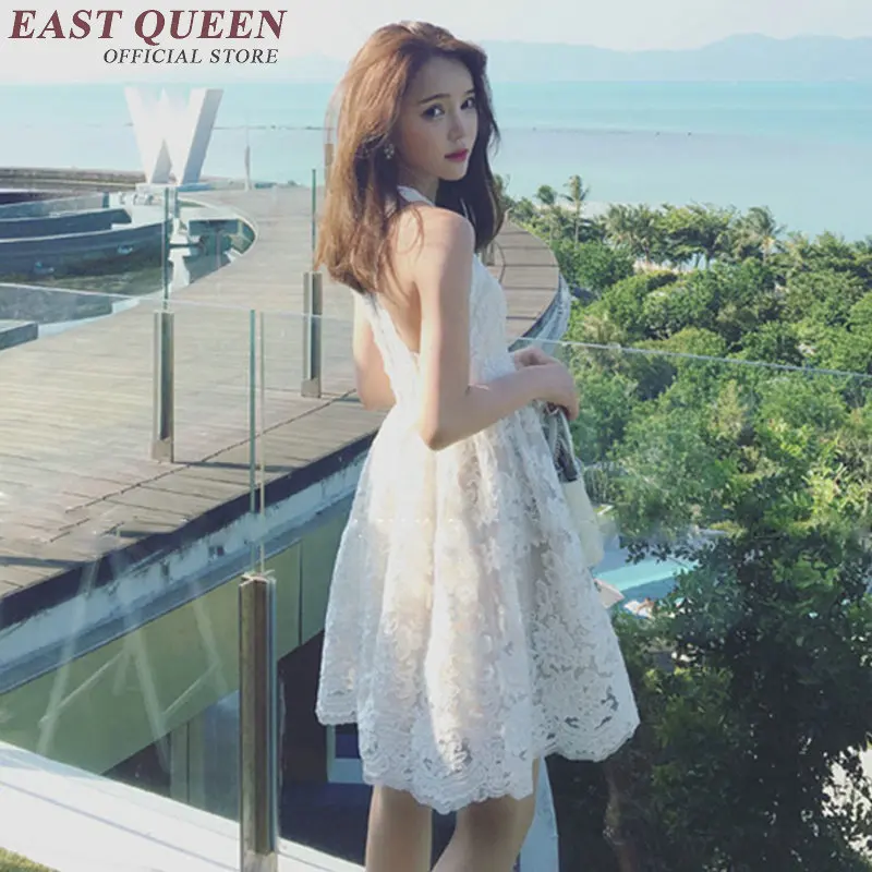 

sweet style white lace sundress Sleeveless crochet summer sundresses for woman cute summer sundresses KK381 Q