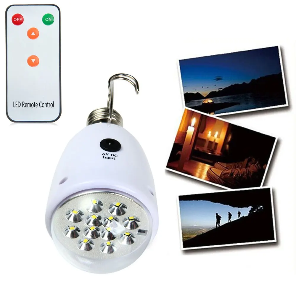 Remote Control LED Solar Bulb Hanging Camping Fishing Light LED