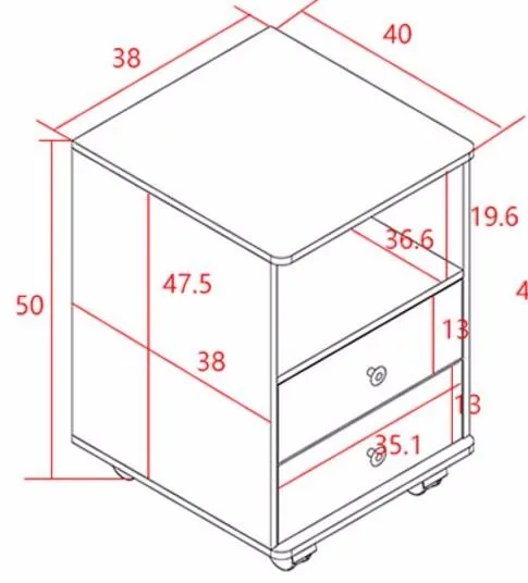 38*40*50 см прикроватной тумбочке Кофейные столики Спальня шкаф для хранения одежды тумбочка с Колёса