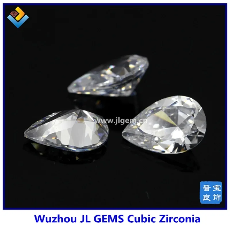 

(100pcs/lot) #1 White Pear Shape Cubic Zirconia Stone 3X5MM-10x12MM Pear Size Cubic Zirconia Beads For Fashion CZ Jewelry Making