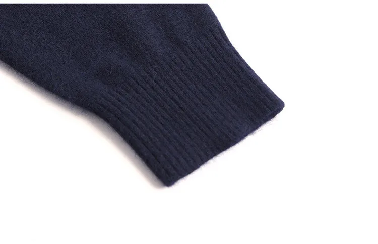 Brand Men's Cashmere Sweater 2019 New High Collar Men's Sweater Solid Color Velvet Long-Sleeved Winter Shirt Sweater (9)