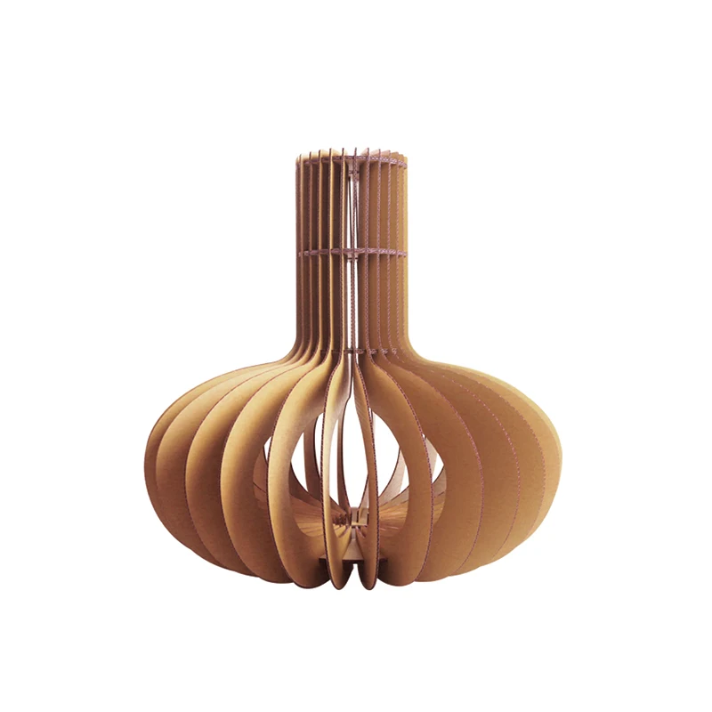 

3D Vase Shape Lampshade with LED Bulb Paper Puzzle Craft Eco-Friendly Cardboard Creative Decoration for Home Store Office Light