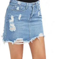 Отбеливать Error source джинсовая мини-юбка 2018 новые летние оболочка Для женщин юбка базовый карман джинсы юбка Высокая Талия Повседневная юбка