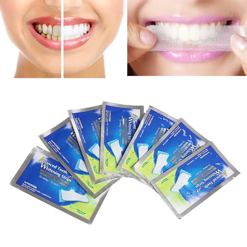 7 Pouches Advanced Teeth Whitening Strips Gel Care Oral Hygiene Dental Bleaching Tooth Bleach