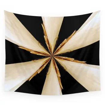 

Black, White And Gold Star Wall Tapestry Wedding Party Gift Bedspread Beach Towel Yoga Picnic Mat
