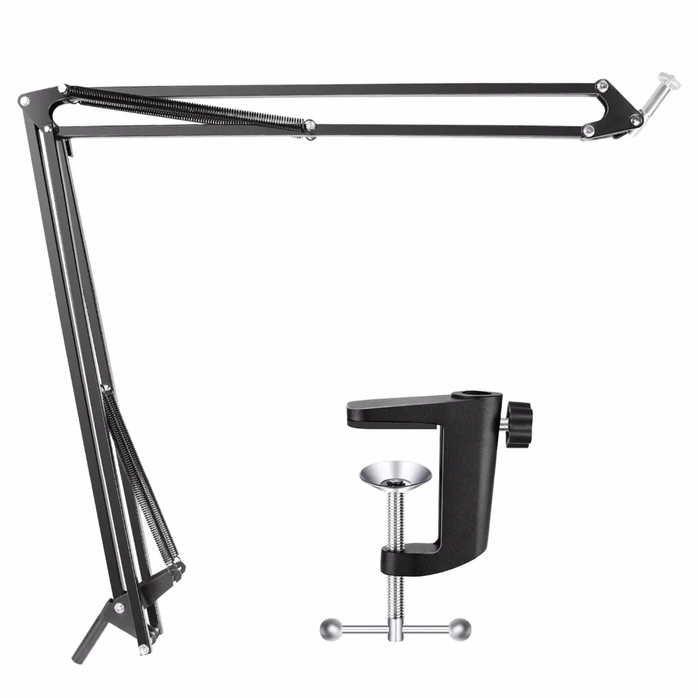 Soporte de brazo de escritorio ajustable Neewer con montaje de cámara para cámara web