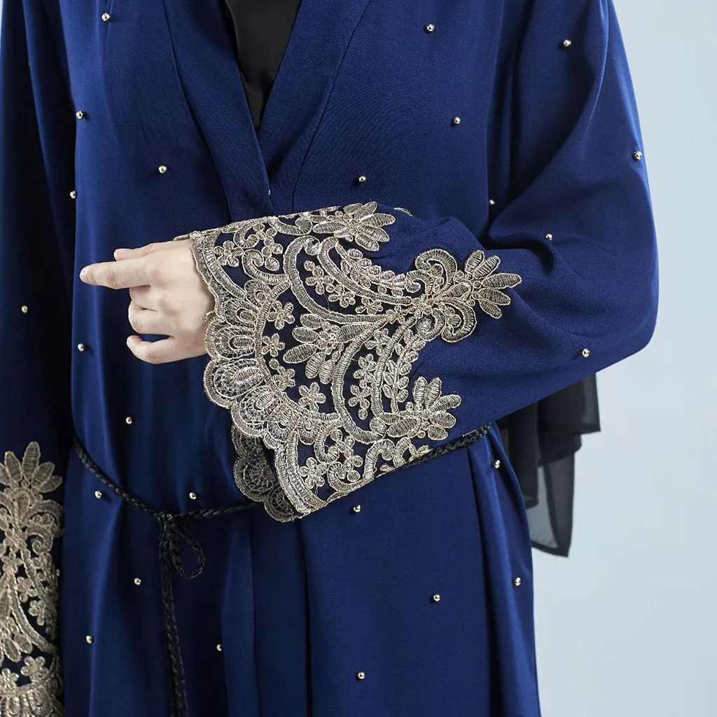 Дубай исламский женский открытый кафтан абайя мусульманский кардиган джилбаб Макси платье одежда Высокое качество фестиваль быстро ломающийся W411