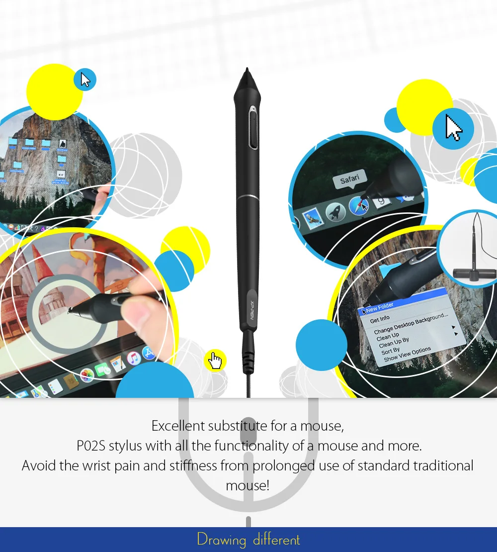 XP Pen P02S ручка для графический монитор планшет рисования 16pro/22 pro/22E pro 8192 уровень
