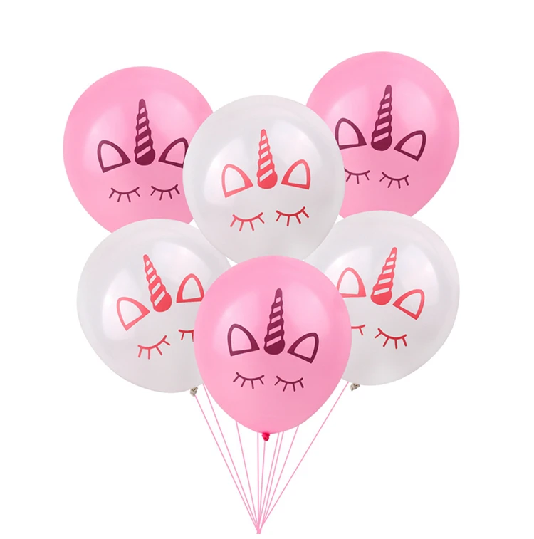 QIFU 12 дюймов 10 шт Единорог воздушные шары Единорог День рождения воздушные шары розовый белый с днем рождения украшения Детские латексные шары