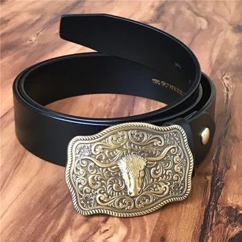

Vintage Bull Belt Buckle Luxury Leather Belt Men Jeans Ceinture Homme Cinturon Men Leather Belt Strap Waist Belt Men MBT0504