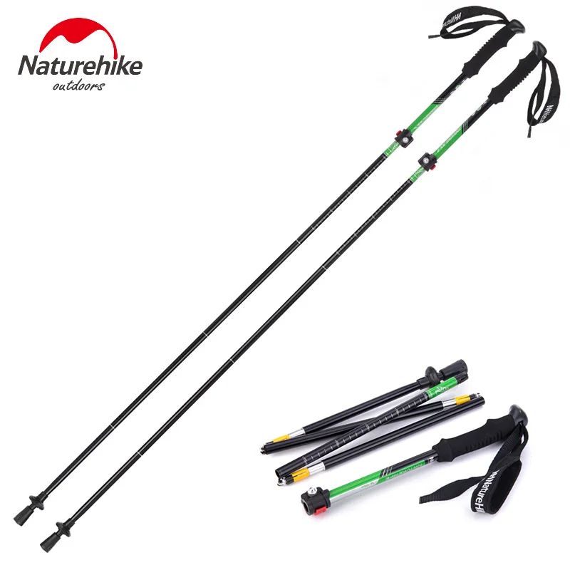 NatureHike Camping Trekking equipo ultraligero senderismo polos de aluminio expansor plegable viaje al aire libre caminar polos