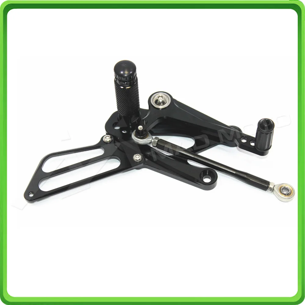 CNC Adjustable Rear Sets Rearset Footrest Foot Rest Pegs for Aprilia RSV4 ( R  FACTORY ) APRC ABS 2013 2014 2015 2016 Black (14)