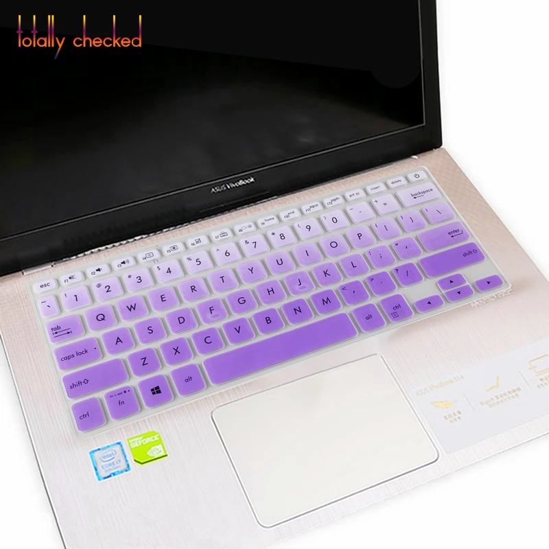 Силиконовая Защитная крышка для клавиатуры ноутбука Asus Vivobook 14 X420Ua X420 X420Ca X420C 14 дюймов - Цвет: fadepurple