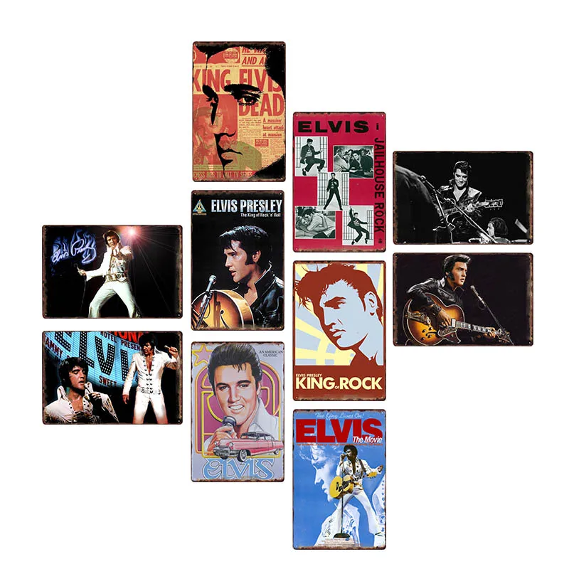 

Elvis Presley Signs Metal Vintage Poster Tin Plaques Bar Wall Decoration Club Room Pub Art Paintings Home Decor 20x30 CM