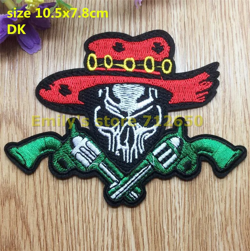 New arrival 10 pcs red hat Skull Embroidered Animal patches iron on