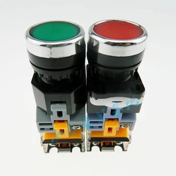 

10pcs LA38-11D Illuminated Push Button Switch Self-reset Control Button Start Switch 12V 24V 220V 380V 22MM