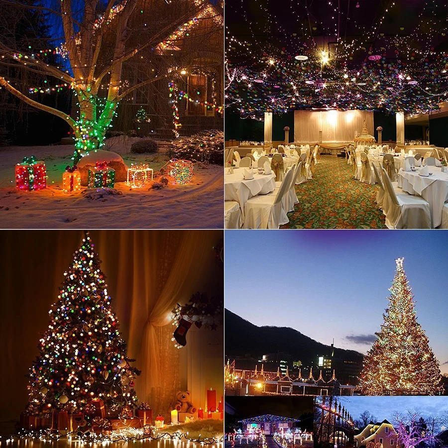 Водонепроницаемый светодиодный фонарь 10 м, 20 м, 30 м, 50 м, 100 м, 24 В, наружная гирлянда для новогодней елки, рождественские, вечерние, свадебные украшения