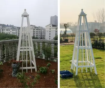 

Huajia Pagoda Huajia Liana Climbing Flower Frame Antiseptic Wood Solid Wood Cane Crescent Cane Clematis scaffold