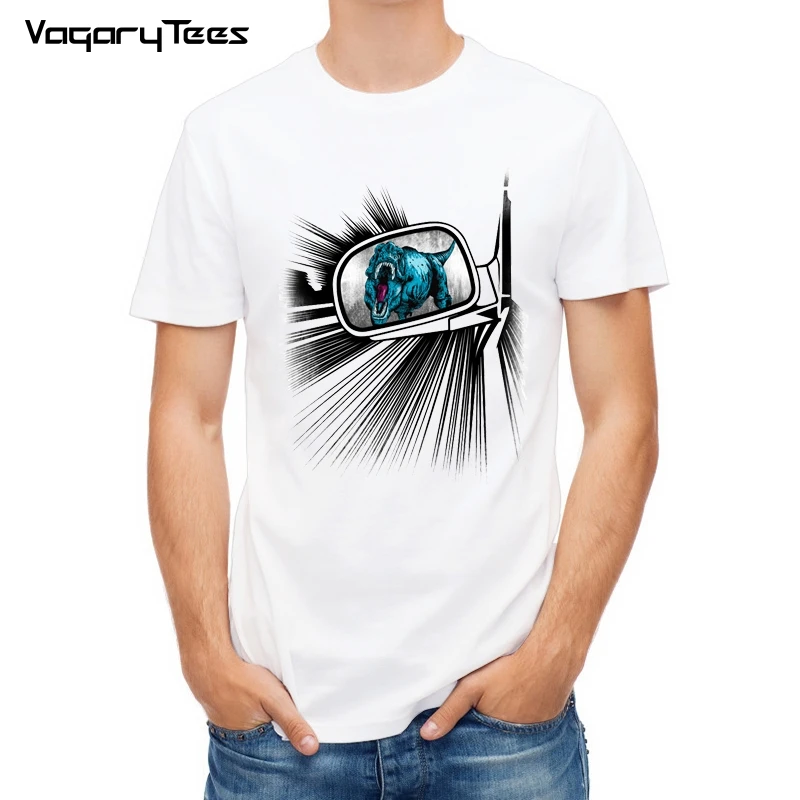 

New Mens T-shirts Harajuku T Rex Print T Shirts Men Short Sleeve Tops For Male Funny Cool Dinosaur Print Tshirt