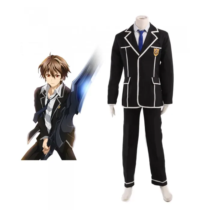 Guilty Crown Shu Ouma Cosplay Costume Black White School Sportswear