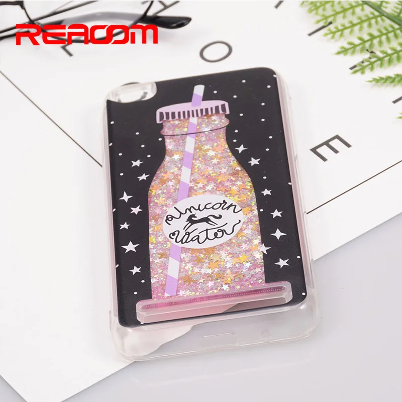 Reaoom for Xiaomi Redmi 5A Case Glitter Dynamic Liquid Colorful Star Quicksand Cute Bottle Unicorn Cover redmi 5a |