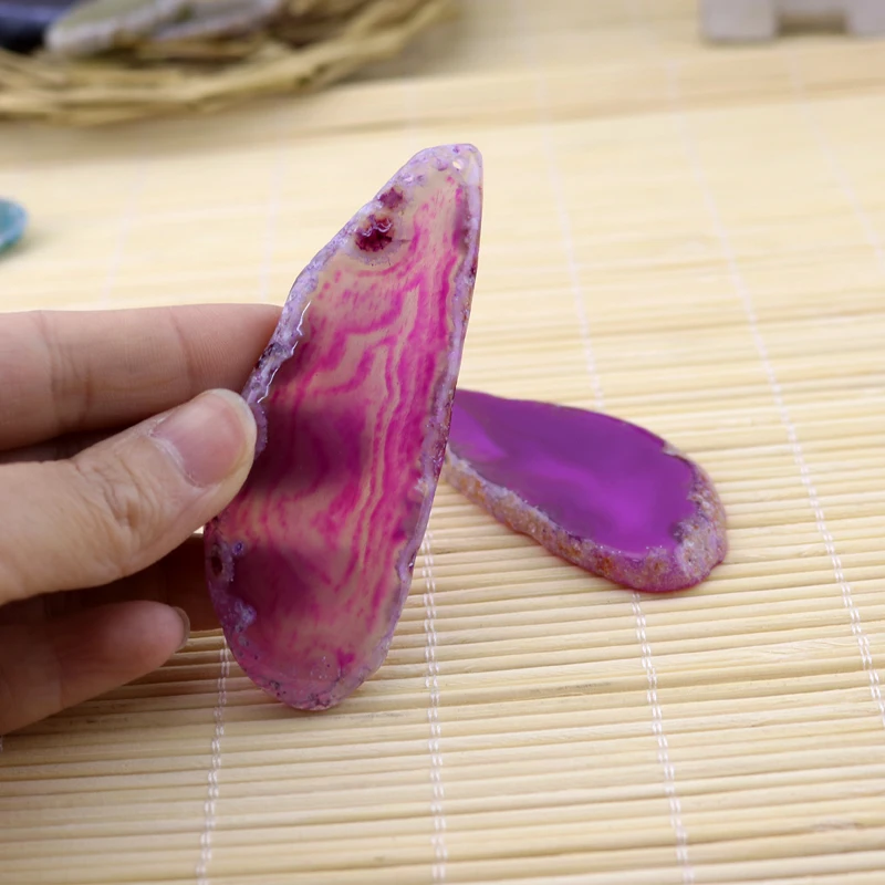 

Wholesale 2pcs Hot Pink Dyed Color Drusy stone Pendant Druzy Geode Jewelry Making Natural stone Slice Pendant